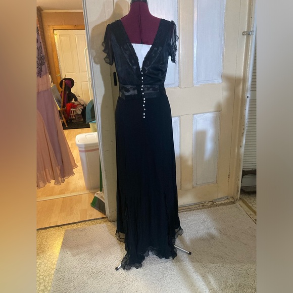 Downton Abbey style circa 2000 vintage silk bead embroidery lace dead stock - Picture 4 of 6